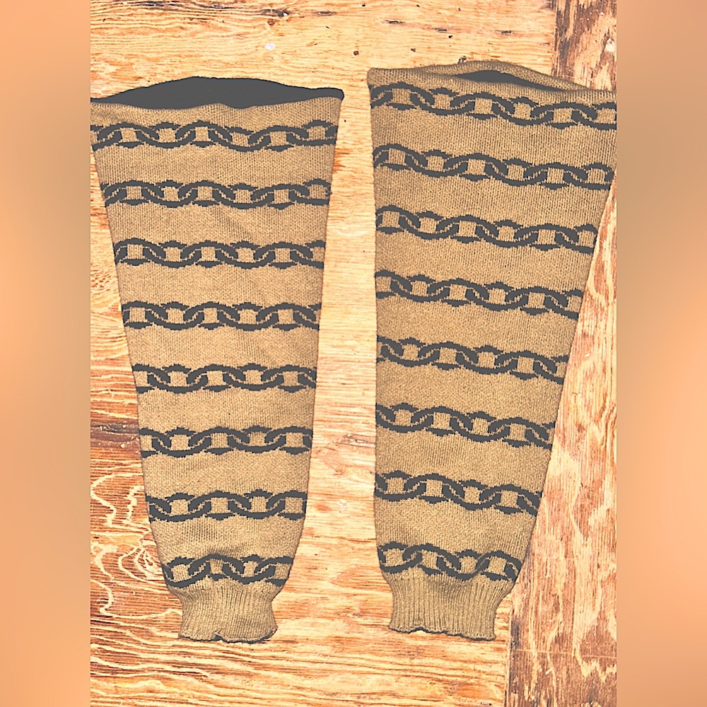 Zumiez Girls/Womens Thigh High Green and Black Knit Leg-Warmers OS